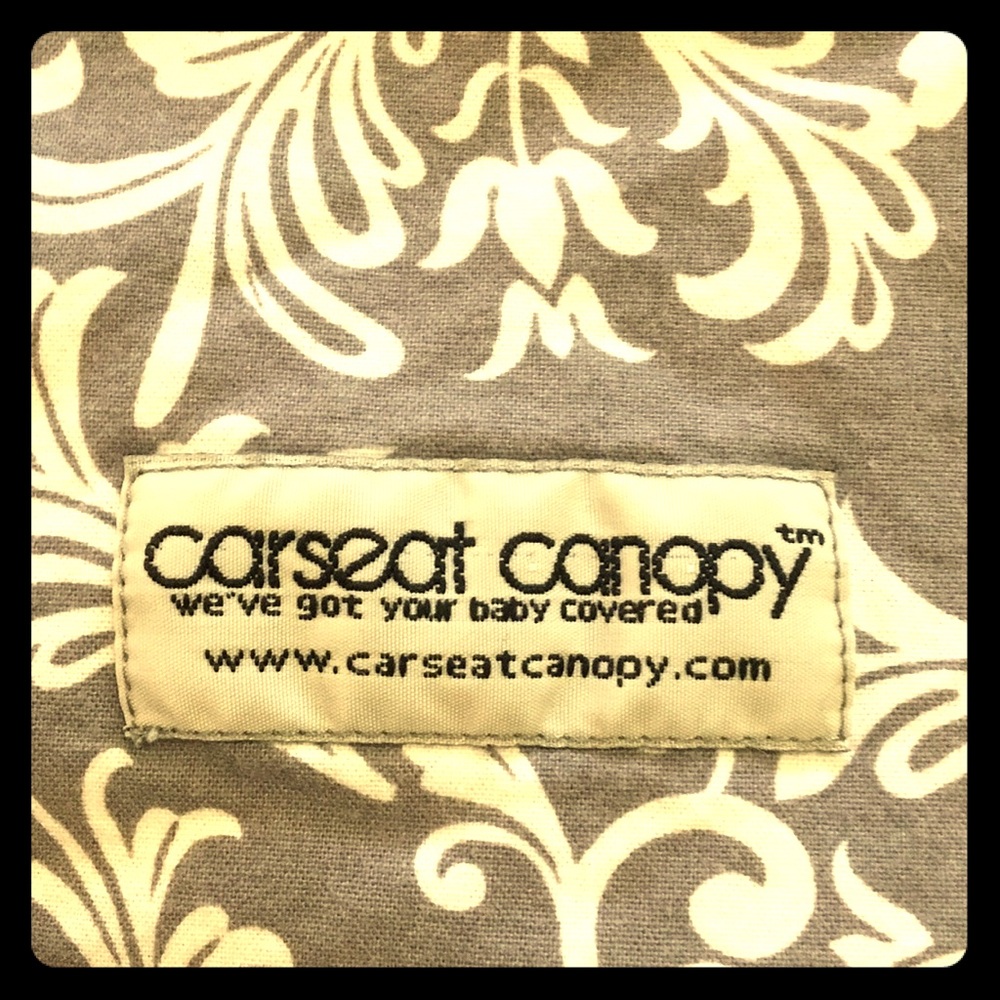 Car seat Canopy. Gray and purple.